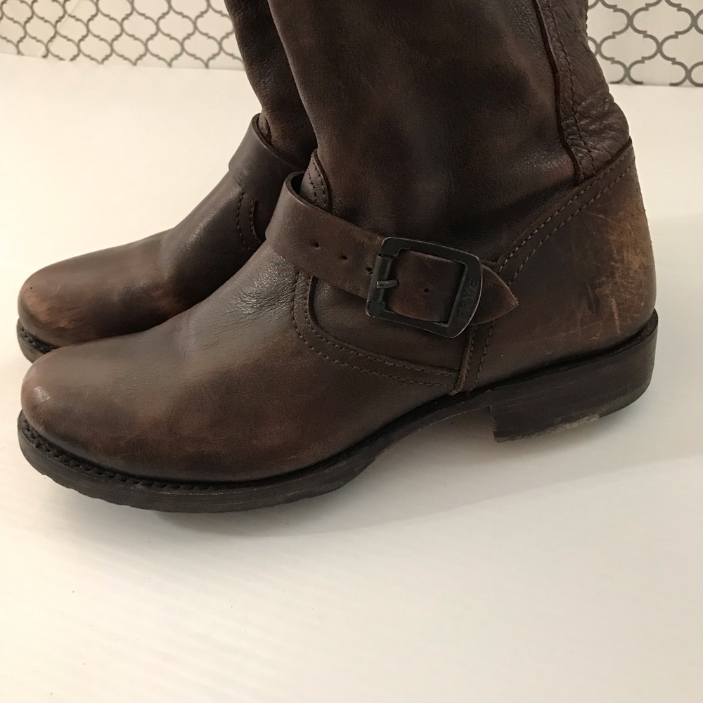 Frye Veronica Classic Women's Brown Leather Riding Boots Size 9B - Picture 5 of 9